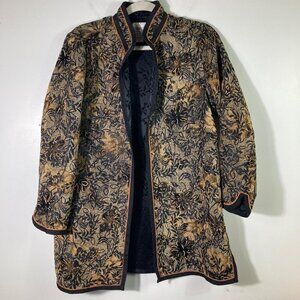 Womens Coldwater Creek Tapestry Jacket Brown‎ Floral PM Polyester Viscose